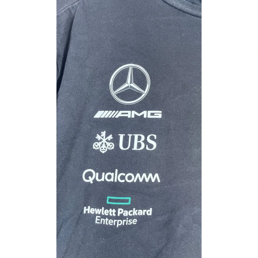 Mercedes AMG Petronas Shirt Mens L Black Good Long Sleeve F1 Racing Team Logo